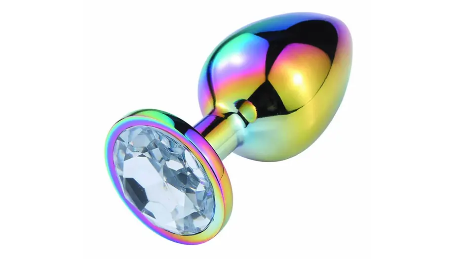 PLUG ANAL ARCOIRIS ENJOYADO PIEDRA CRISTAL