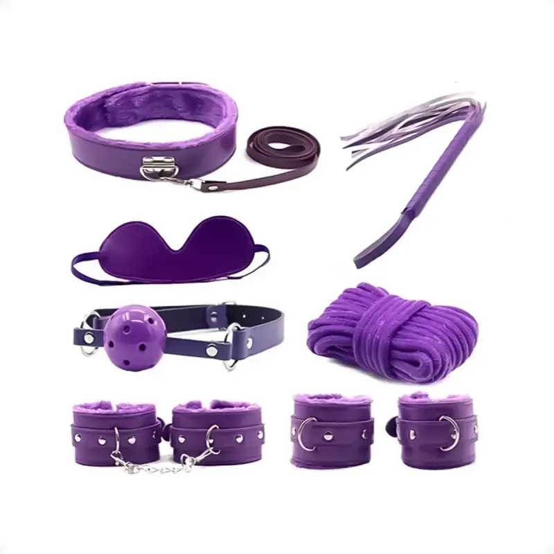 SET FETICHE BDSM 7 PIEZAS LILA