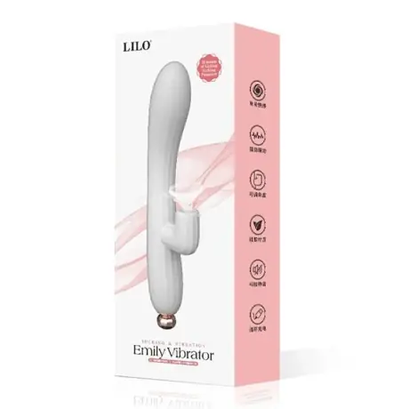VIBRADOR EMILY CON SUCCION Y VIBRACION RECARGABLE