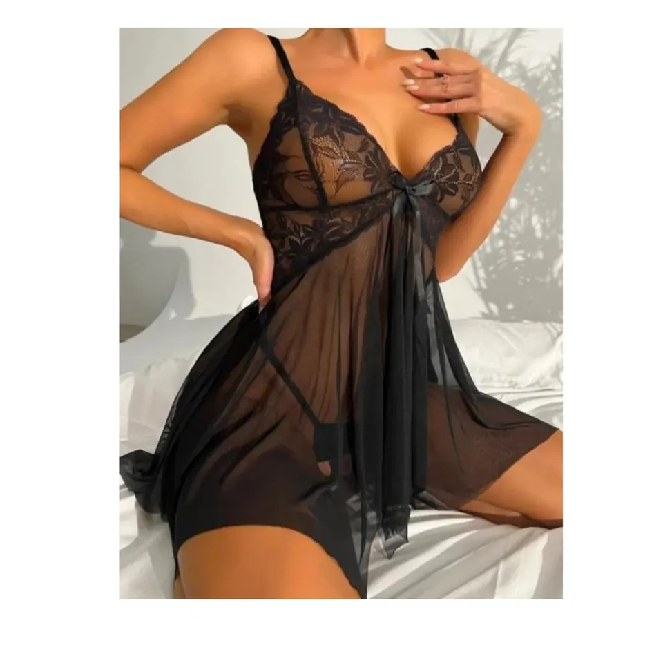 BABYDOLL ELEGANTE CON DETALLES EN ENCAJE