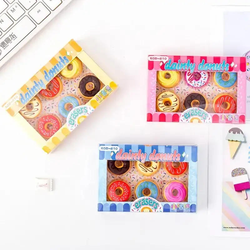 Goma de Borrar Caja x 6 Donas