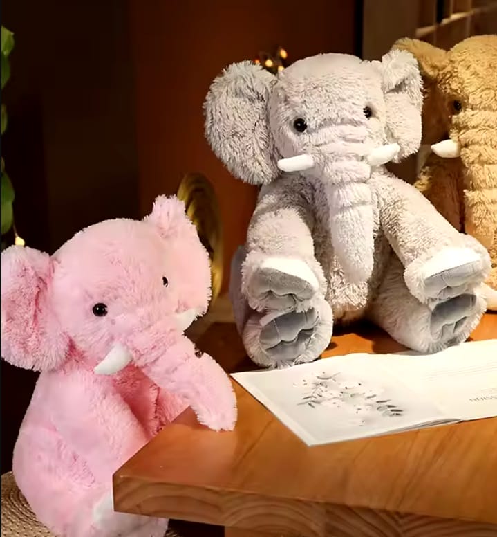 Peluche Elefante Pelo Largo - 2 colores 45CM