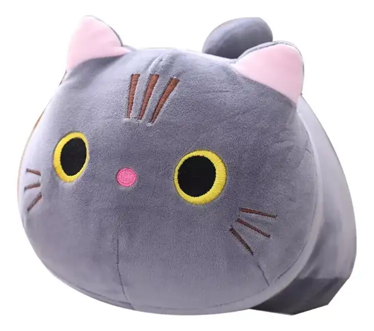 Gato Peluche 50cm Felpa Juguete Gris