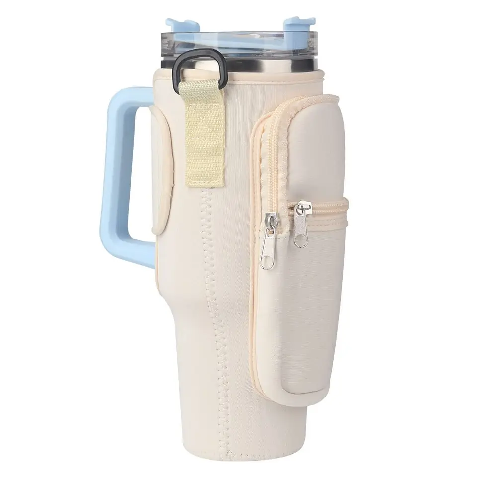 Bandolera Para Jarro Térmico tipo Tumbler y Quencher  1.2lts Beige