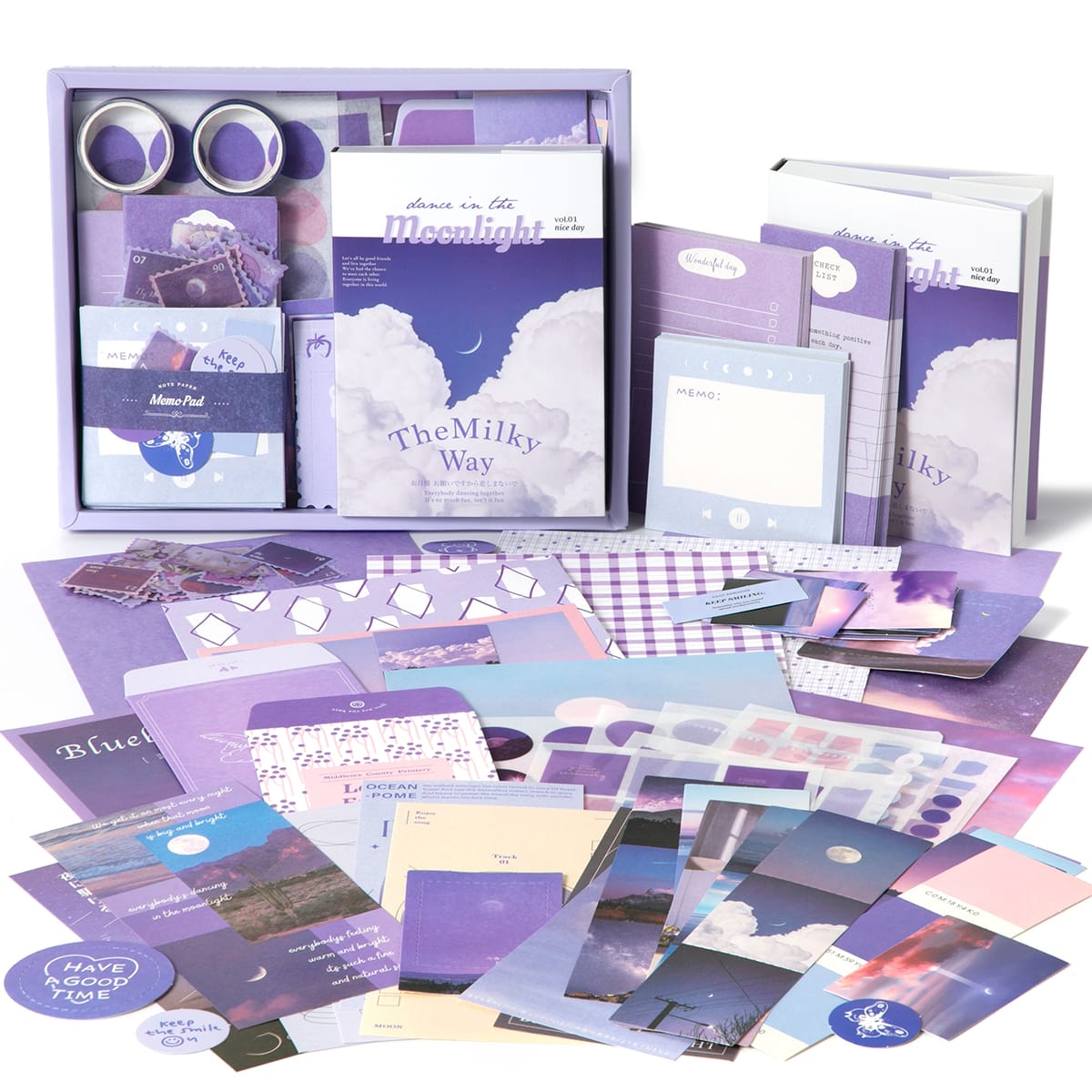 Set Anotaciones y Scrapbooking "Luna Lila"