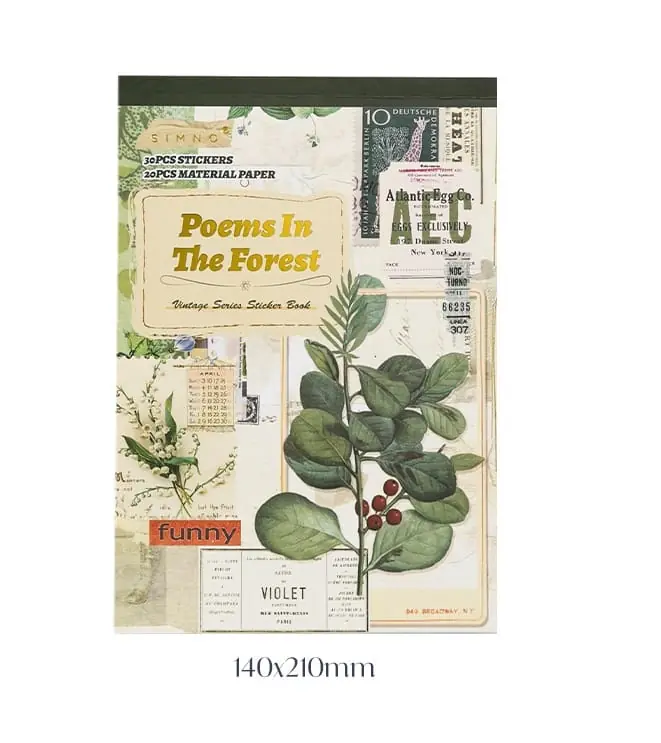 Libro de Stickers 50 hojas - Vintage Bosque