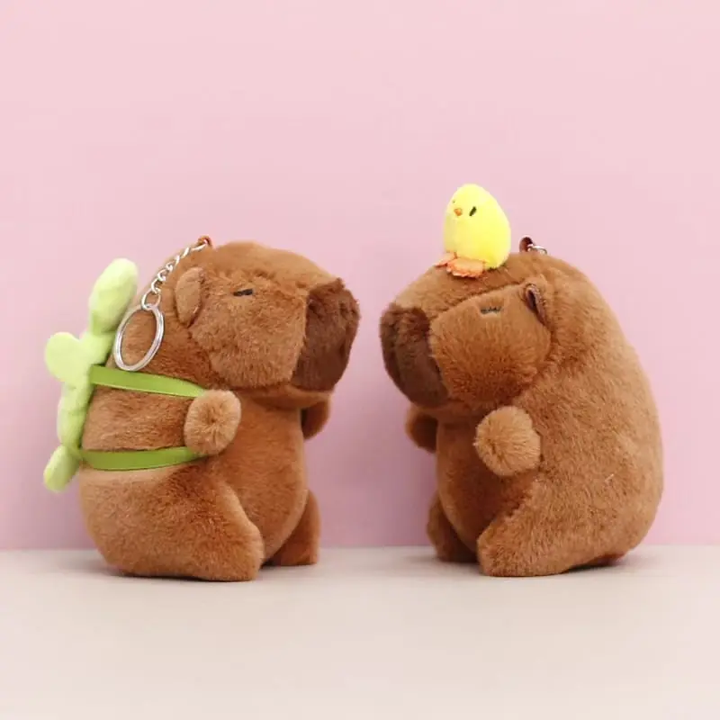 Llavero Capibara con Pollito o Mochila Tortuguita - 12cm