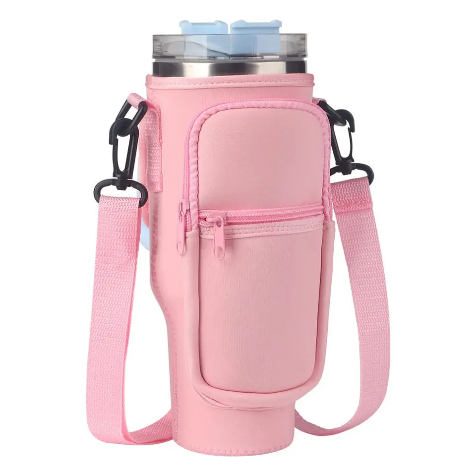 Bandolera Para Jarro Térmico tipo Tumbler y Quencher 1.2lts Rosa