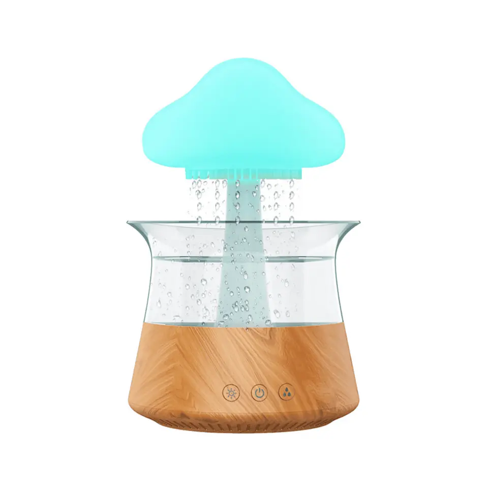 Humificador de Nube de Lluvia con 7 colores Madera