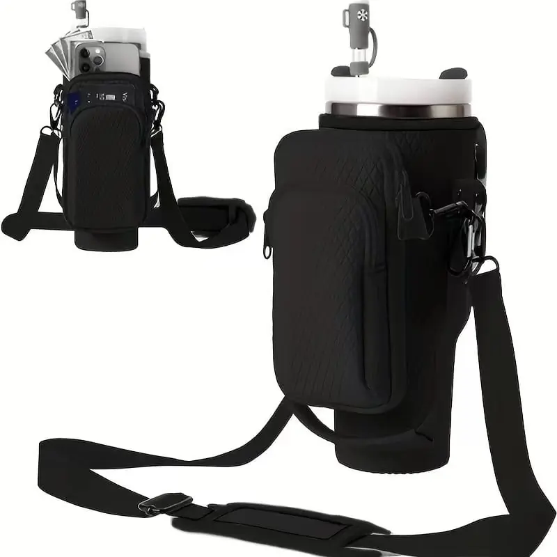 Bandolera Para Jarro Térmico tipo Quencher Texturada- 1.2lts Negro