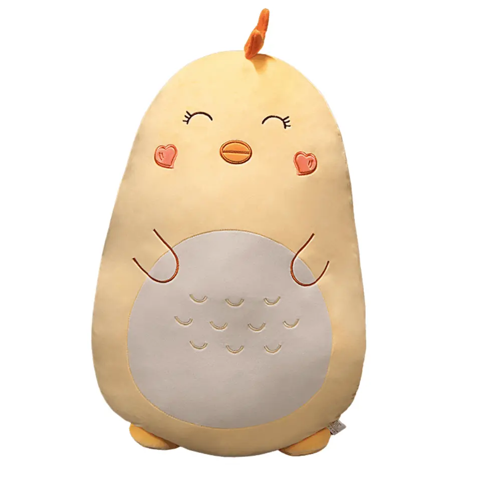 Peluche almohadón pollito amarillo 80 cm