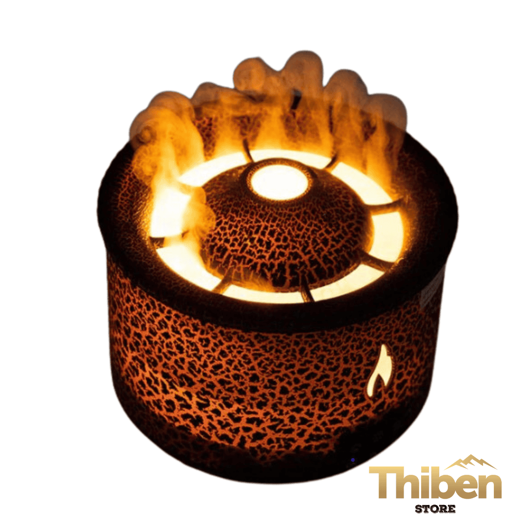 Humificador Volcan con Niebla y Led Negro