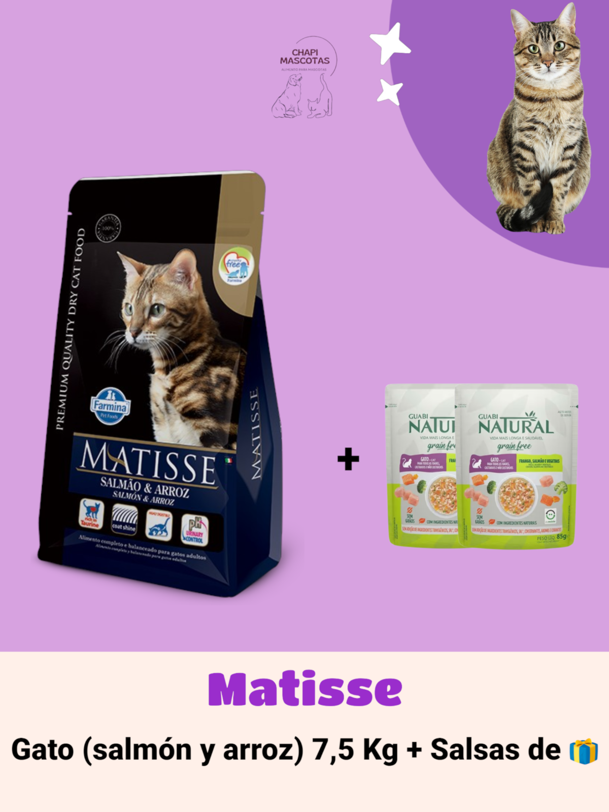 MATISSE SALMÓN Y ARROZ 7,5 KG + SALSAS DE 🎁