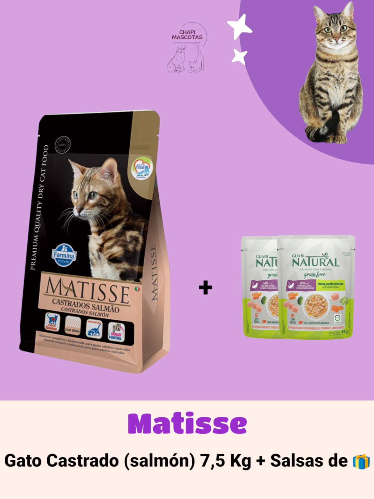 MATISSE GATO CASTRADO 7,5 KG + SALSAS DE 🎁