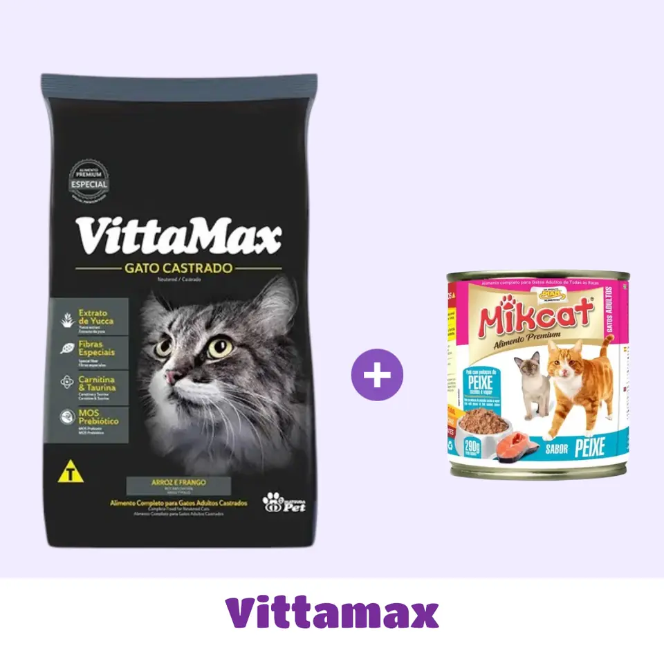VITTAMAX GATO CASTRADO (pollo) 10 KG + SNACK 🎁