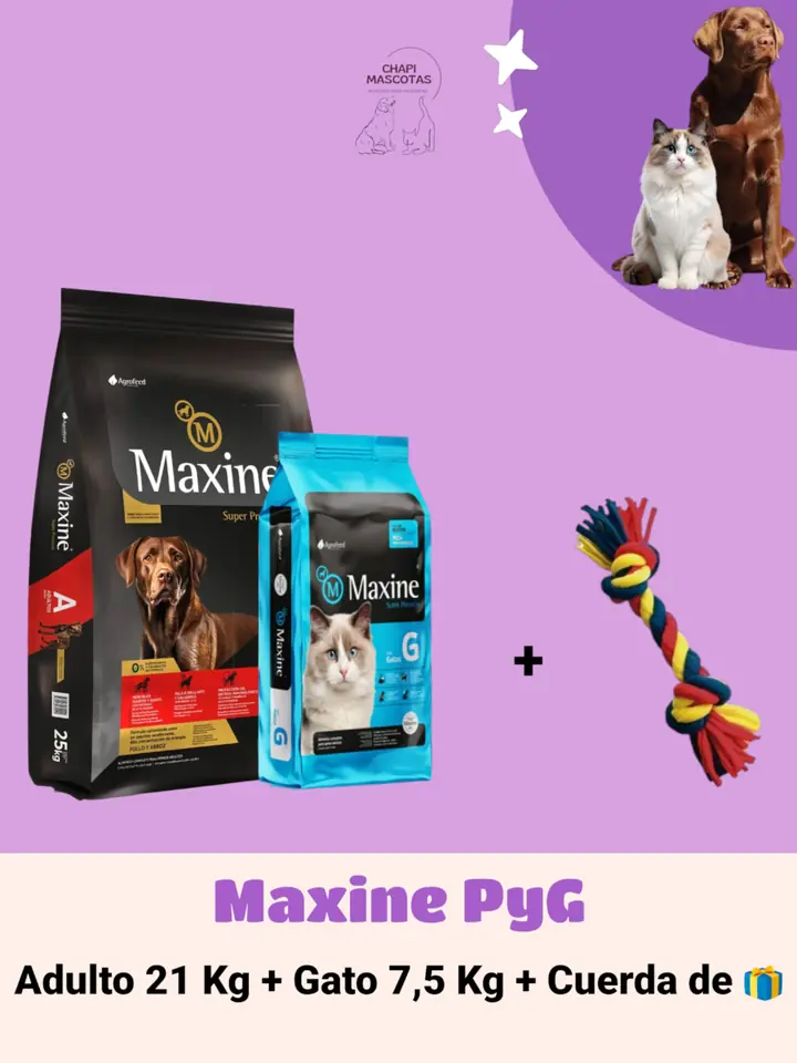 MAXINE PERRO Y GATO 21 + 7,5 KG + CUERDA DE 🎁