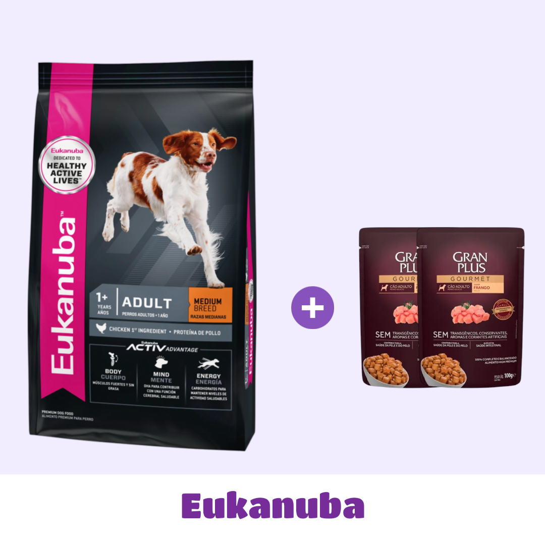 EUKANUBA ADULTO RAZAS MEDIANAS 18 KG + SNACK DE 🎁