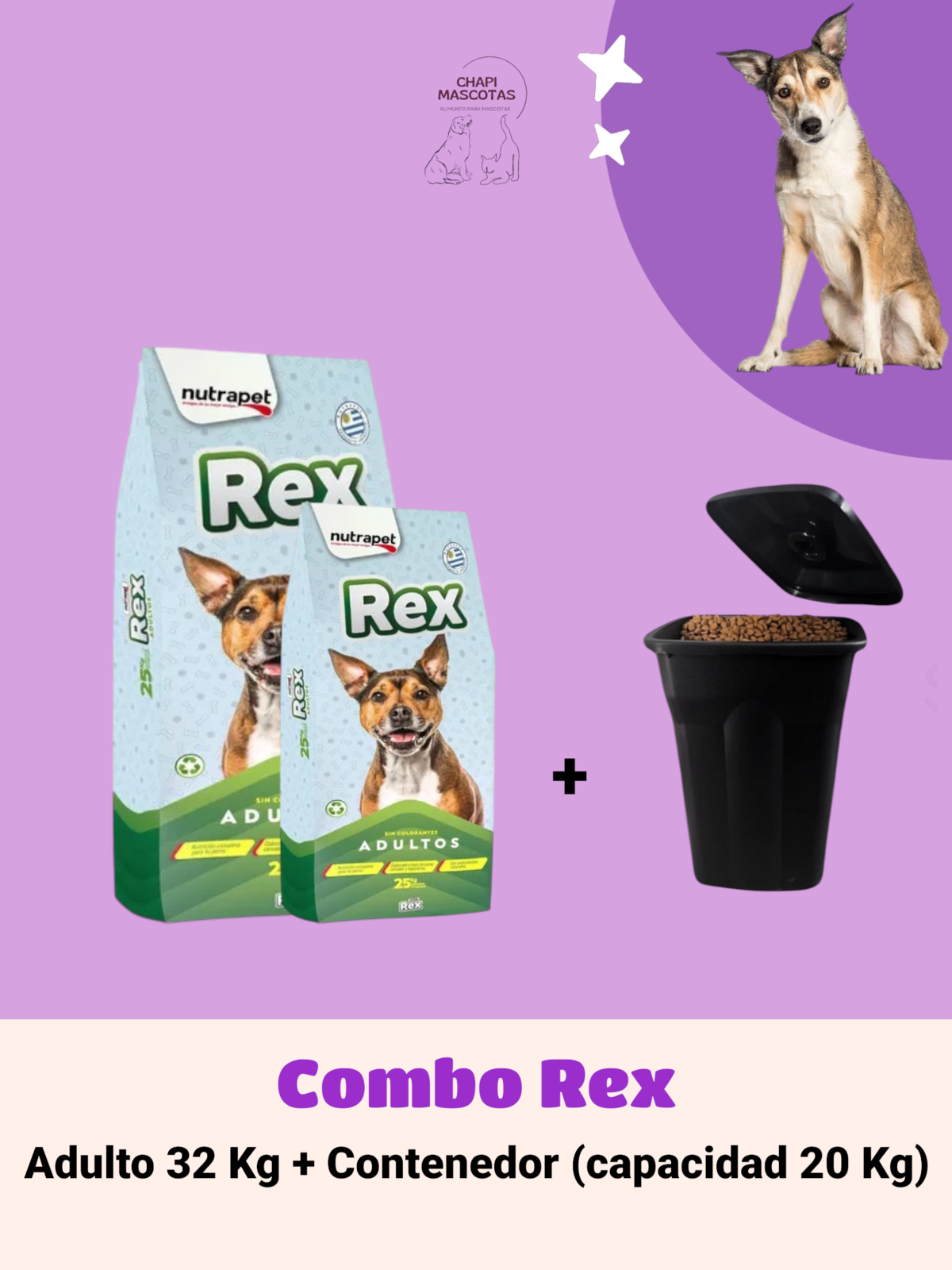 COMBO REX 32 KG + CONTENEDOR
