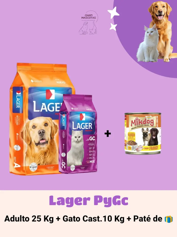 LAGER 25 KG + GATO CASTRADO 10 KG