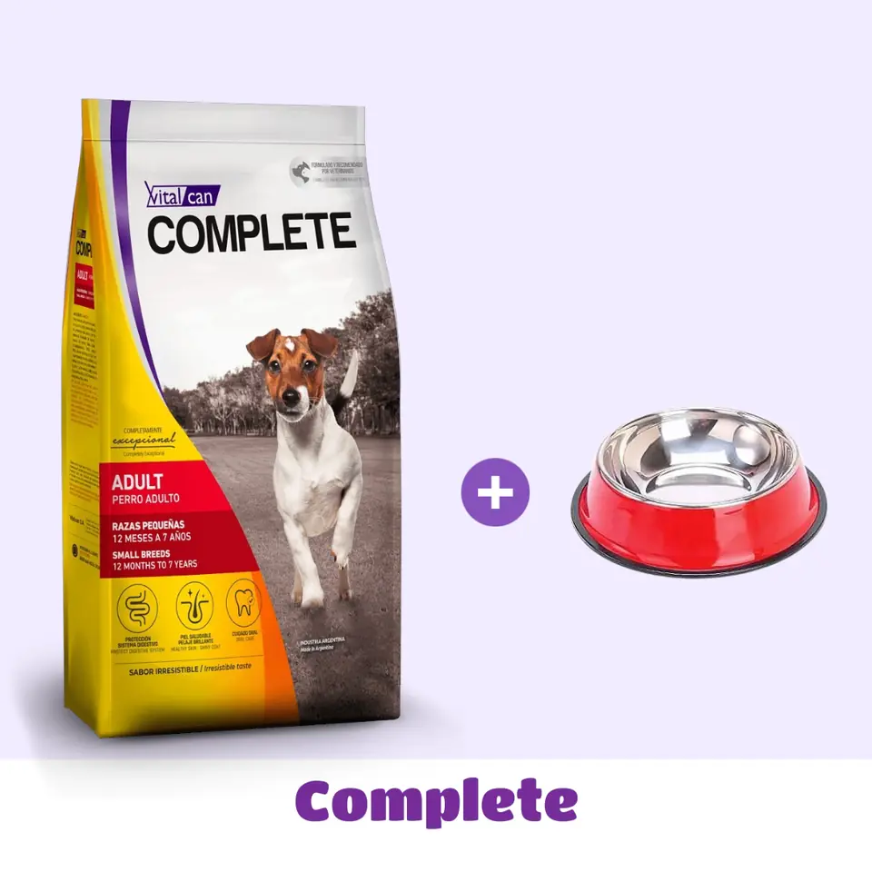 COMPLETE ADULTO RAZAS PEQUEÑAS 20 KG + PLATO 🎁