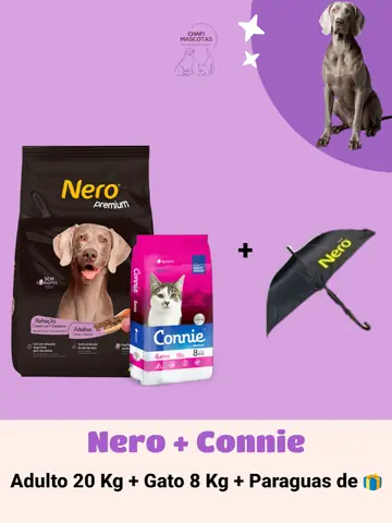 NERO 20 KG + CONNIE GATO 8 KG + PARAGUAS DE 🎁