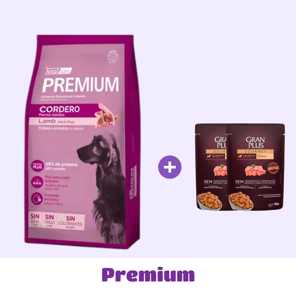PREMIUM CORDERO 22 KG + SNACK DE 🎁