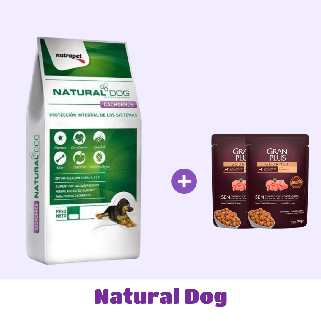 NATURAL DOG CACHORRO 14 KG + SNACK DE 🎁