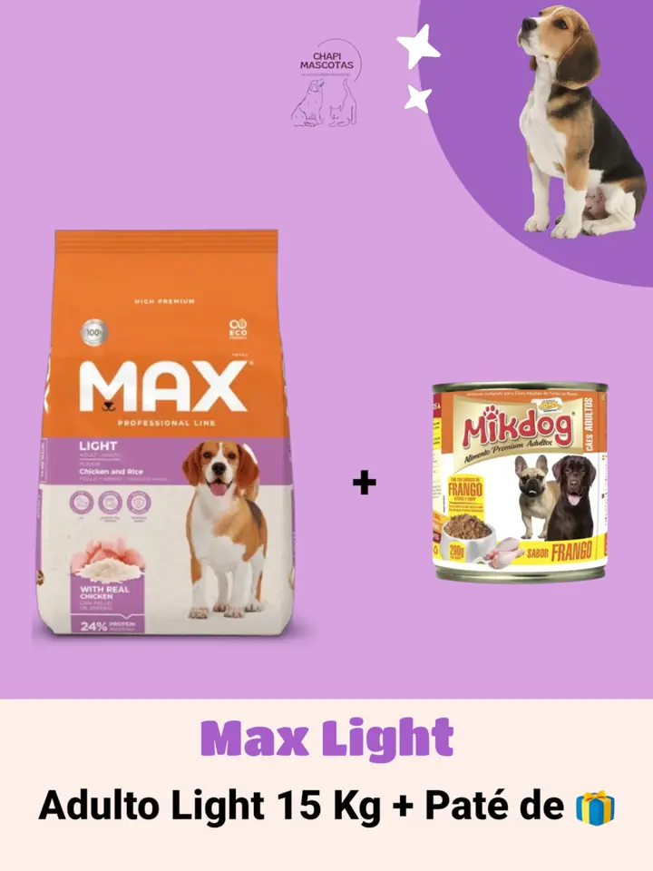 MAX LIGHT 15 KG + PATÉ DE 🎁