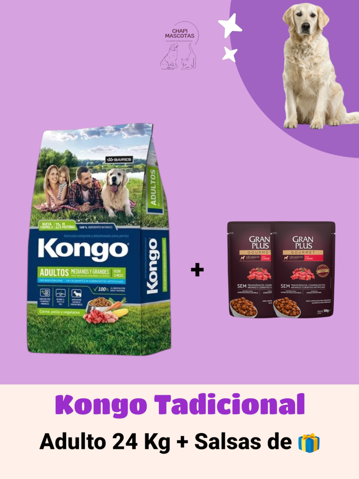 KONGO TRADICIONAL 24 KG + SALSAS DE 🎁
