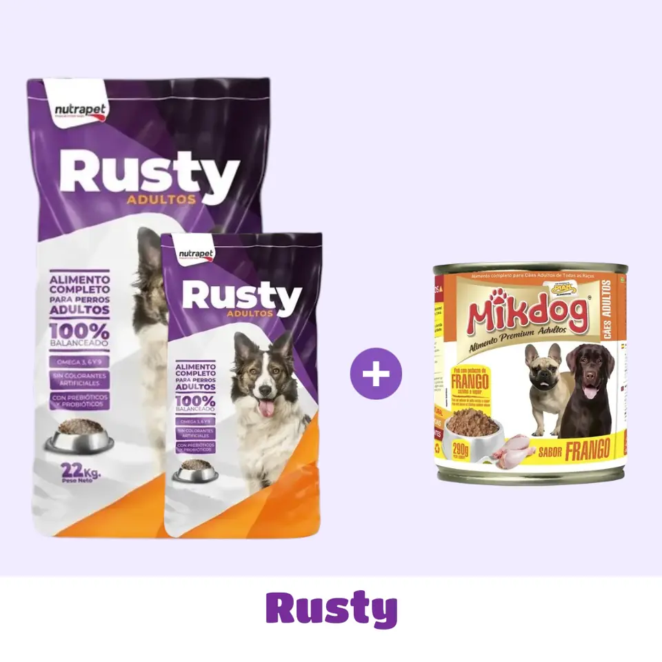 COMBO RUSTY 22+7 KG + PATÉ DE 🎁