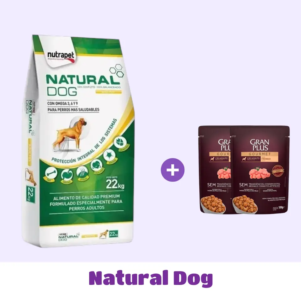 NATURAL DOG 22 KG + SNACK DE 🎁