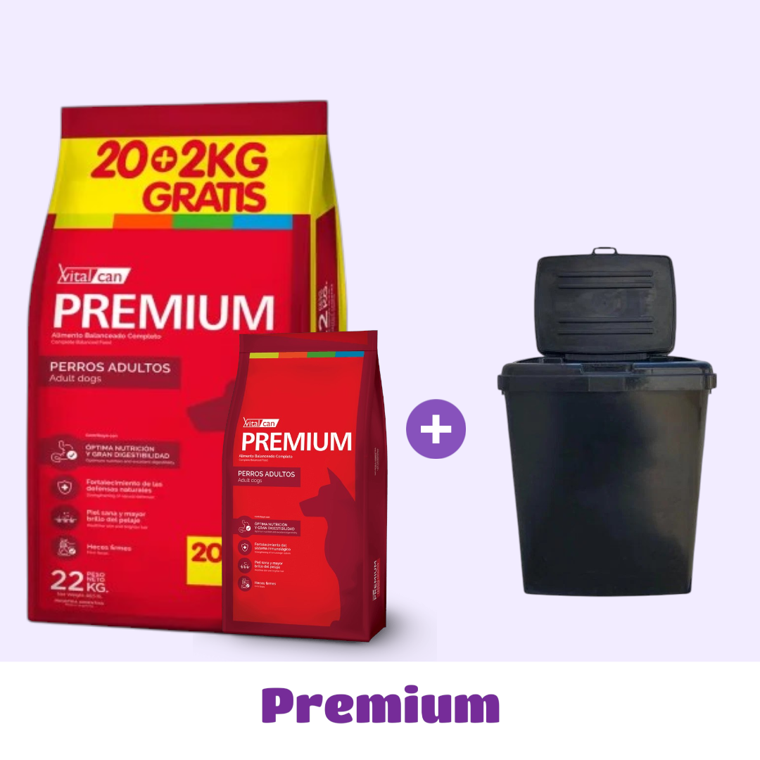 PREMIUM 22+3 KG + CONTENEDOR
