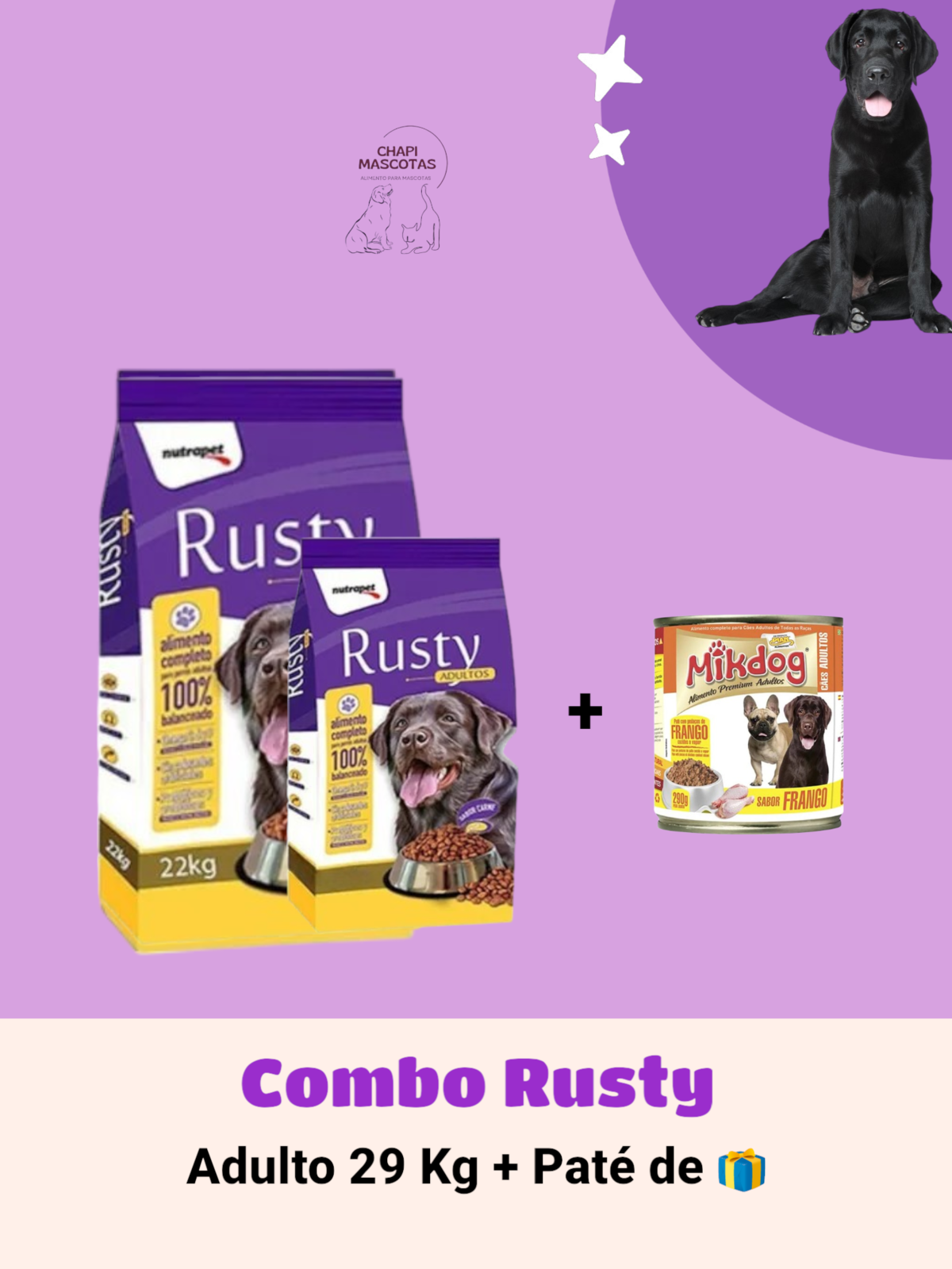 COMBO RUSTY 22+7 KG + PATÉ DE 🎁