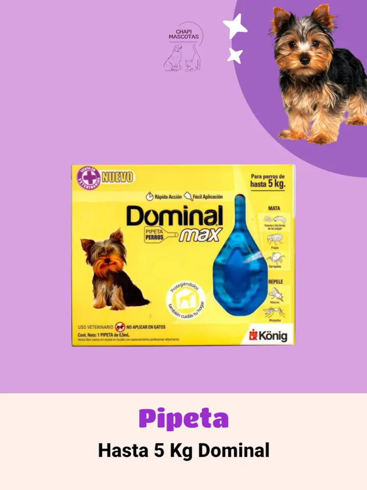 PIPETA PERRO HASTA 5 KG DOMINAL