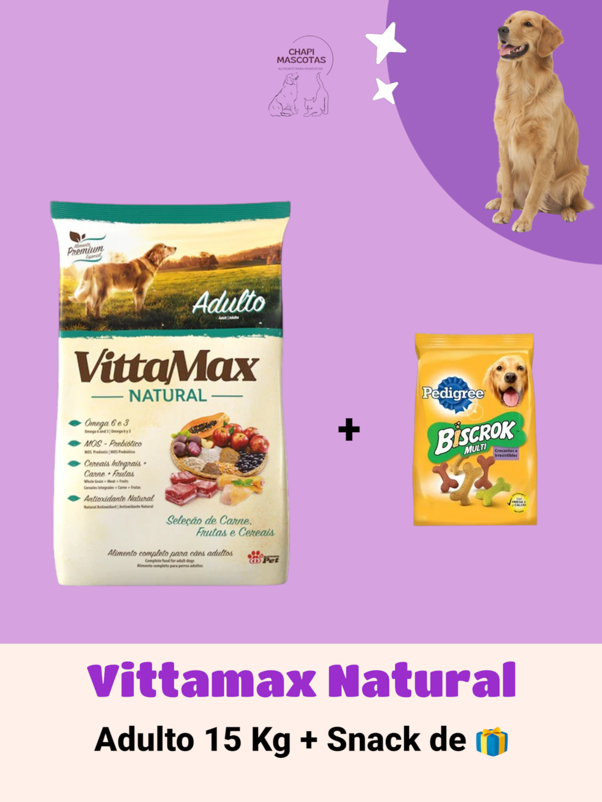 VITTAMAX NATURAL 15 KG + SNACK 🎁