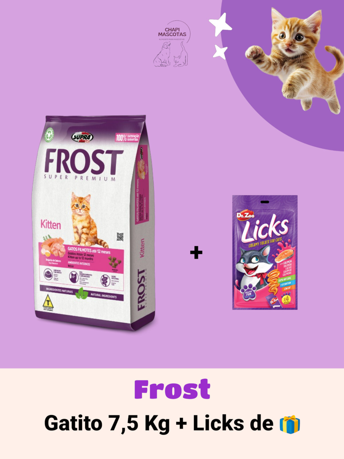 FROST GATITO 7,5 KG + LICKS DE 🎁