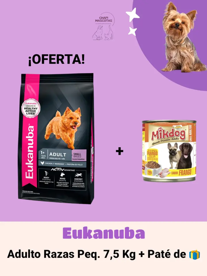 EUKANUBA RAZAS PEQUEÑAS 7,5 + PATÉ DE 🎁