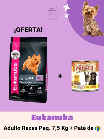 EUKANUBA RAZAS PEQUEÑAS 7,5 + PATÉ DE 🎁