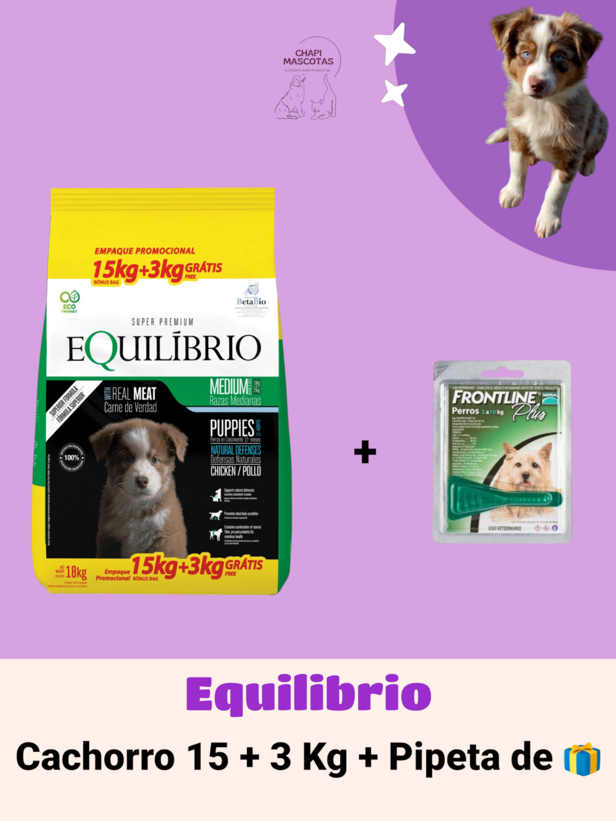EQUILIBRIO PUPPY 15+3 KG + PIPETA