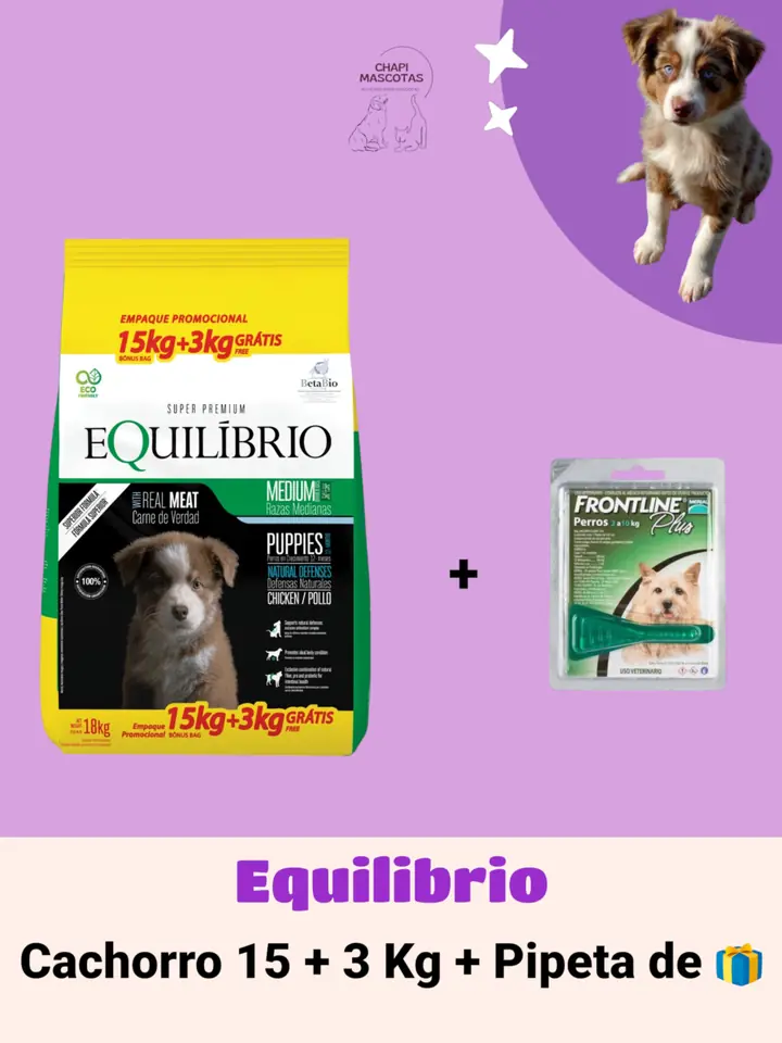 EQUILIBRIO PUPPY 15+3 KG + PIPETA