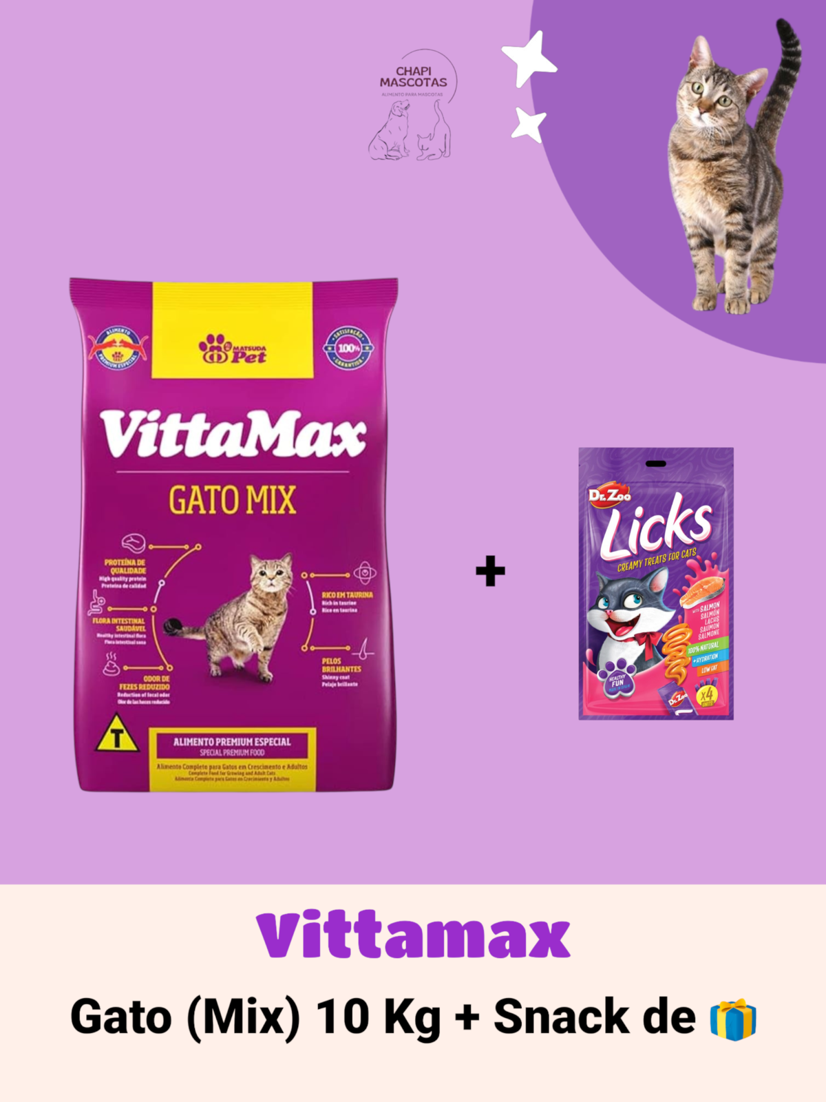 VITTAMAX GATO 10 KG (mix) + SNACK 🎁