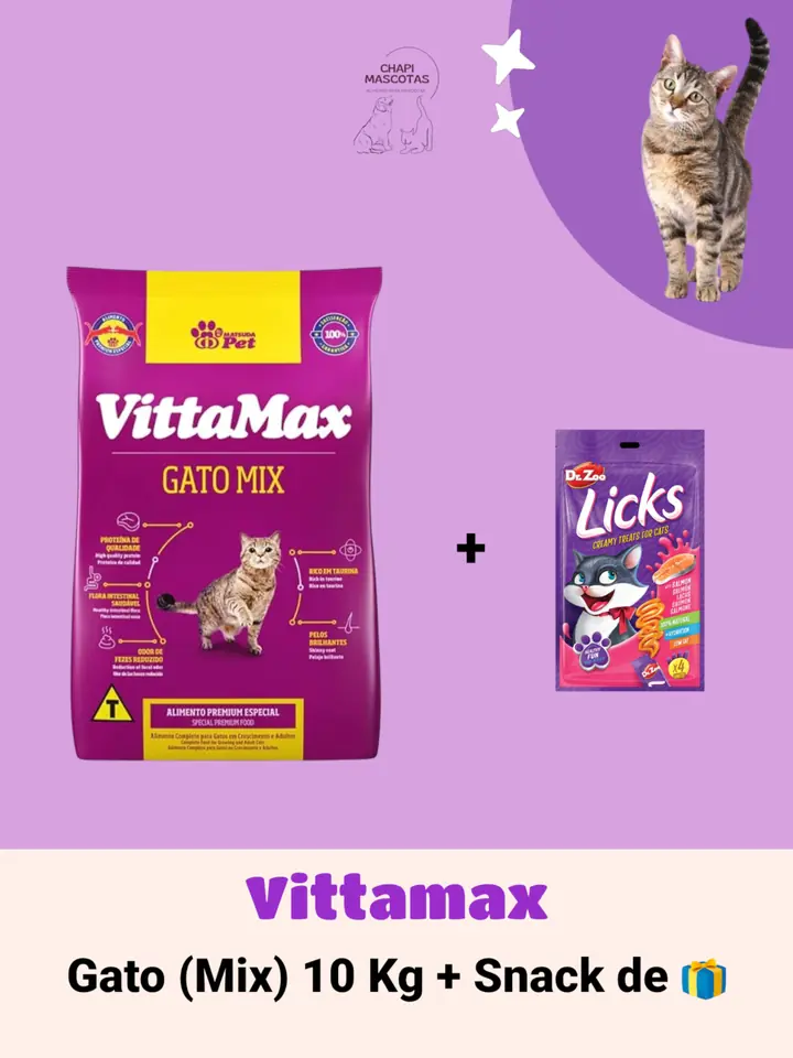 VITTAMAX GATO 10 KG (mix) + SNACK 🎁