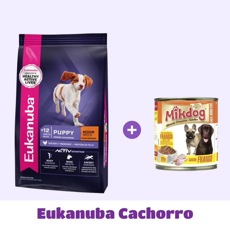 EUKANUBA CACHORRO RAZA MEDIANA 15 KG + PATÉ DE 🎁