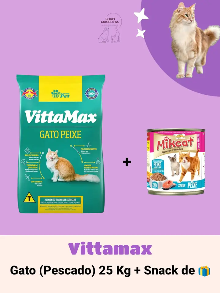VITTAMAX GATO (pescado) 25 KG + SNACK DE 🎁