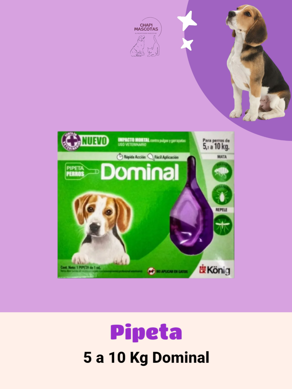 PIPETA PERRO 5 A 10 KG DOMINAL
