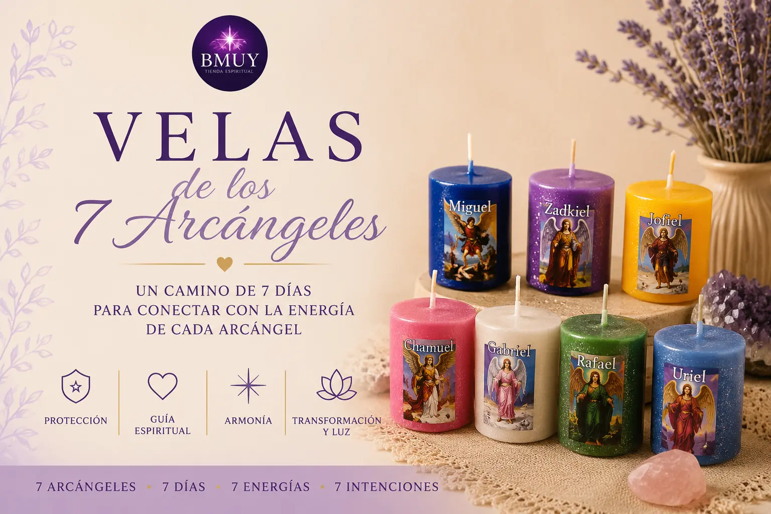 Pack velones de los 7 Arcángeles