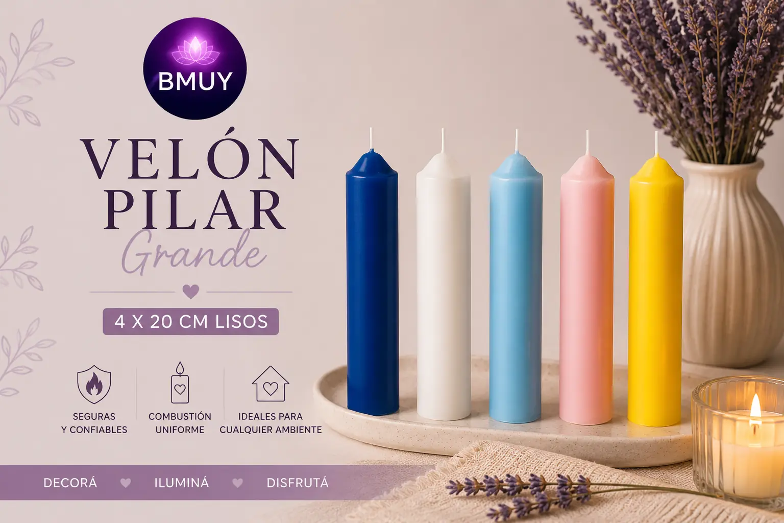 Velon pilar grande 4x20cm liso