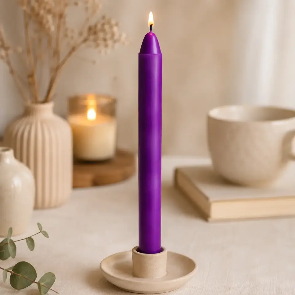 Vela común lisa x12 Violeta