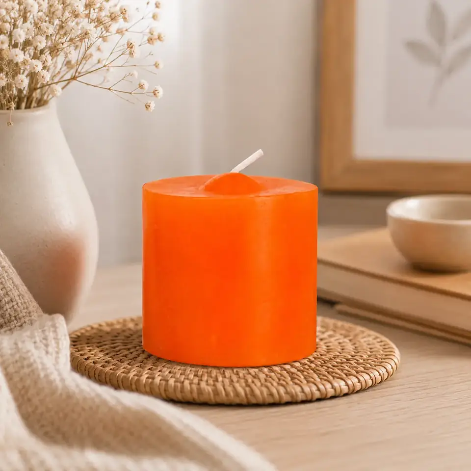 Velón cilíndrico chico 6×5 Naranja