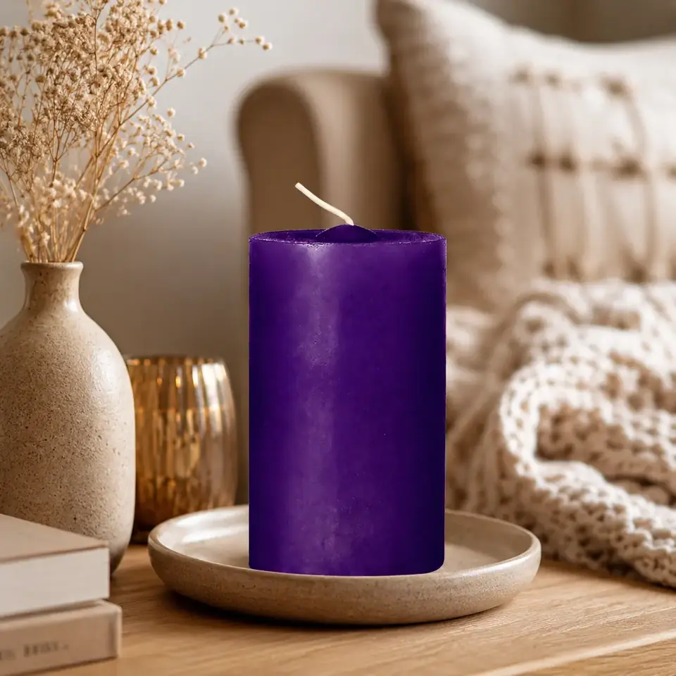 Velón cilíndrico grande 6×10 Violeta